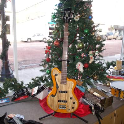 Italia Imola Bass Guitar Amber w/ Burl Pick guard image 1