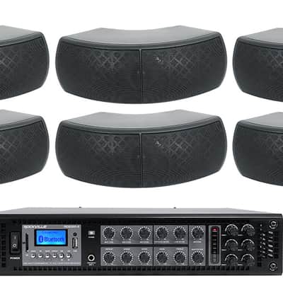Rockville 6 Zone Commercial Amplifier+(10) Dual 4" Black Indoor/Outdoor Speakers image 19