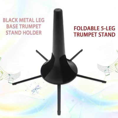 Foldable 5-Leg Trumpet Stand, Black Metal Leg Base Trumpet Stand Holder with Protective Felts, Portable Trumpet Holder, Trumpet Instrument Stand Accessories image 2