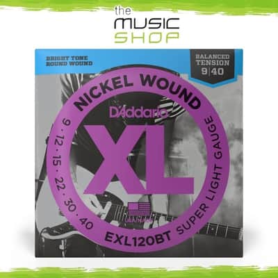 D'addario 9-40 Super Light Balanced Tension Electric Guitar Strings - EXL120BT image 1