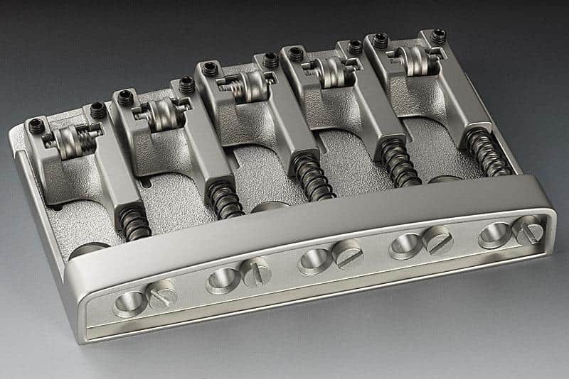 NEW Schaller High Mass 5 String Bass BRIDGE Chrome Adjustable w/ Rollers Badass image 1