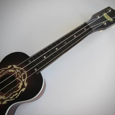 Harmony Soprano Uke Ukulele Sunburst Circa-1960s-Fancy White Stencil Paint image 8