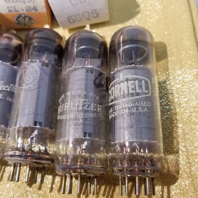 G.E Matched Pair (2) EL84 6BQ5 tNOS AT1000 TESTED Vacuum Tubes beam power pentode 1956-1975 image 5