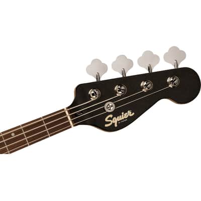 Squier Paranormal Rascal Bass HH, Laurel Fingerboard, White Pearloid Pickguard, Metallic Black image 6