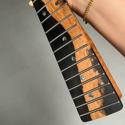 AAAAA Tele Ebony Fretboard Roasted flame Maple Electric Guitar Neck Radius 12inch Round stainless steel 22 frets hole 10mm Radius: 12 inches image 5