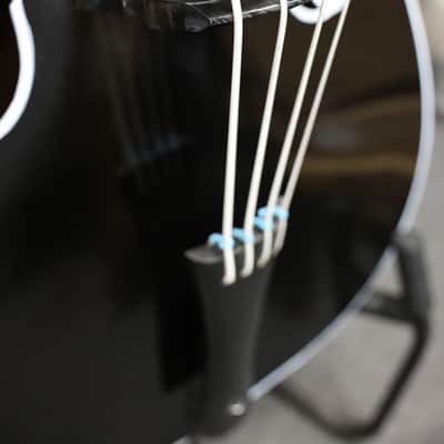 Handcrafted Glossy Black Tololoche (Double Bass) with White Outline image 3