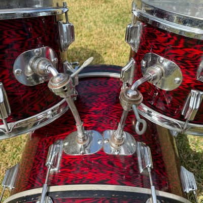 1960s Rogers Holiday Cleveland 12-12-16-20 Red Onyx Drum Set image 7