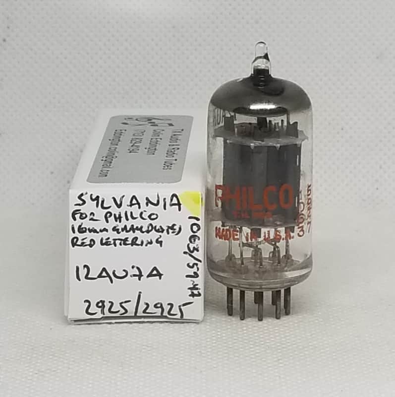 Sylvania Made For Philco 12AU7A Long Gray Plate Perfectly Balanced Single NOS 12AU7 ECC82 image 1
