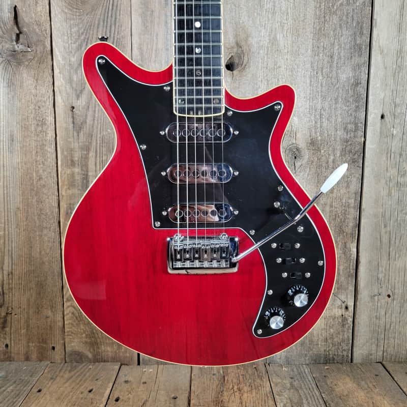 Harley Benton BM-75 DLX Brian May Red Special Replica - Transparent Red image 1