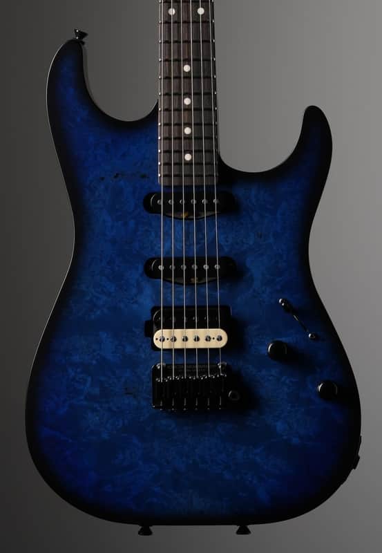 Schecter USA Custom Shop Sunset Custom II Electric Guitar - Ocean Blue Burst Burl, w/ OHSC image 1
