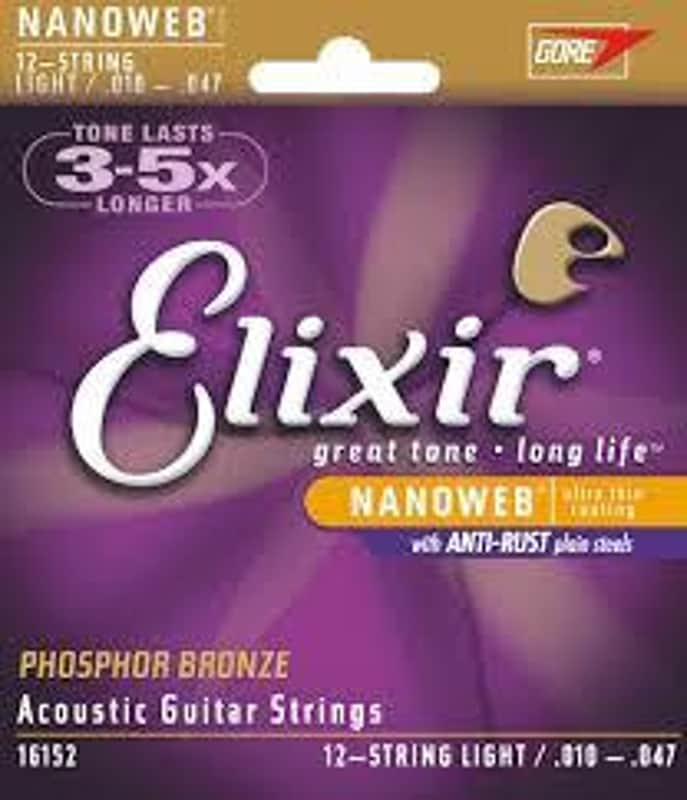 Elixir 12 String Acoustic Strings, Phosphor Bronze, .010-.047 image 1