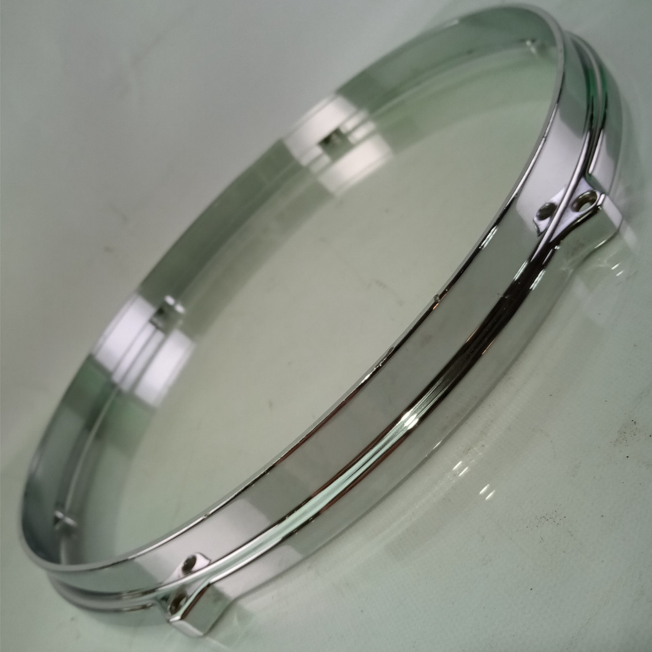 Milestone 12" Die-Cast 6-Lug Tom Drum Rim Hoop Vintage 80s Chrome Tempus Canada — main photograph