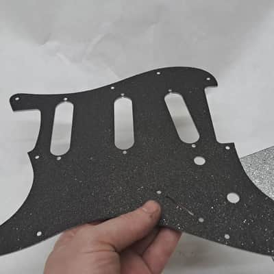 Platinum Silver Sparkle Glitter SSS pickguard + trem cover set Fits Fender Strat Stratocaster image 6