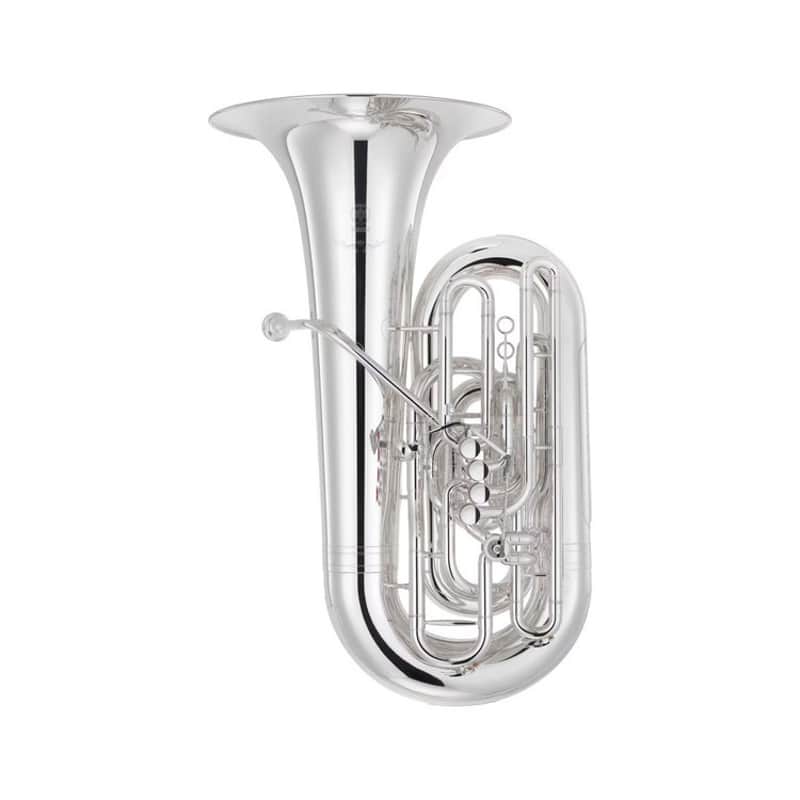Yamaha C Tuba Professional 4/4 four front action Piston 5th thumb rotary Silver image 1
