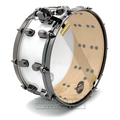 Tama Starclassic Maple Snare Drum 14x6.5 Piano White Lacquer w/Black Hardware image 2