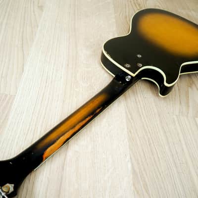 1959 Harmony Stratotone Jupiter H49 Vintage Electric Guitar, DeArmond Gold Foils w/ Tweed Case image 17