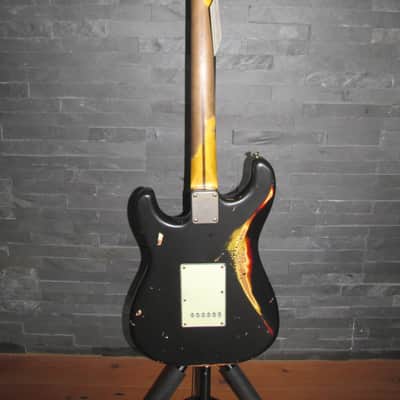 NASH S-63 STRATOCASTER HEAVY RELIC 2014 BLACK OVER 3 COLOR SUNBURST image 4