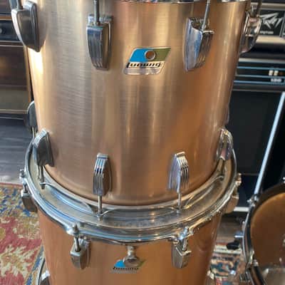 Ludwig 7pc Drum Kit - 8”, 10”, 12”, 13”, 16”, 18” and 24” Early-80’s - Brushed Gold image 5