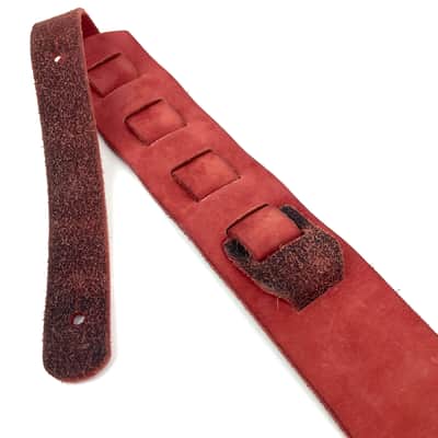 Walker & Williams STR-10 Amaranth Red Distressed "Weathered" Top Grain Italian Leather Guitar Strap image 10