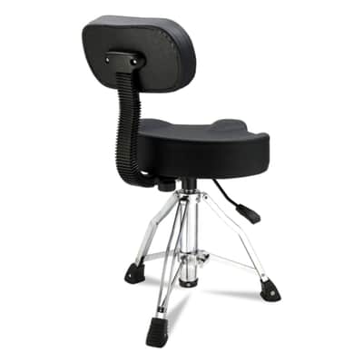 Hydraulic Drum Throne Stool w/ Backrest – Adjustable Height, 360° Swivel, Thick Saddle Seat, Heavy Duty Drummer Seat image 10
