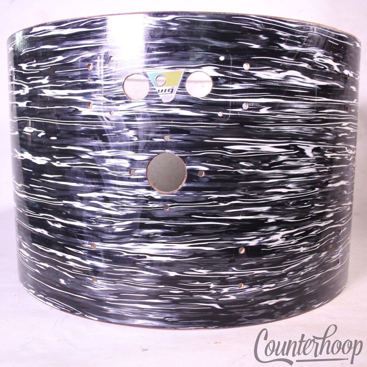Ludwig 22x14"Bass Drum Shell 3Ply Bowling Ball BOP Black Oyster Pearl Vintage 70 — main photograph
