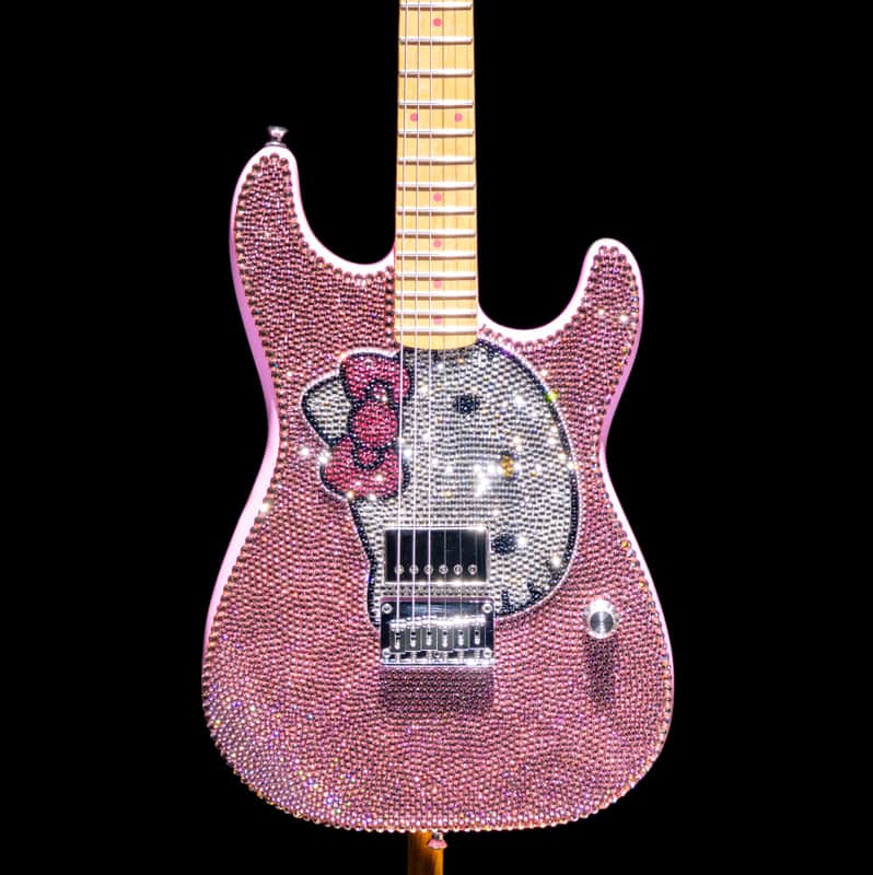 Swarovski® crystals | Fender Squier Hello Kitty Stratocaster - "Kitty White" | custom electric guitar image 1