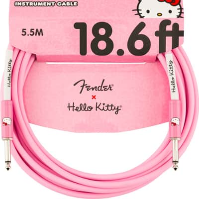 Fender X Hello Kitty Official 18.6' ft Instrument/Guitar Cable, Pink