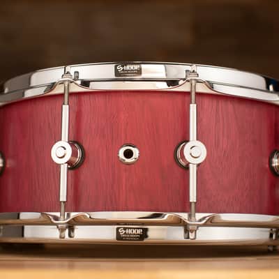 HENDRIX 14 X 6 ARCHETYPE STAVE SERIES PURPLE HEART SNARE DRUM, NATURAL SATIN image 4