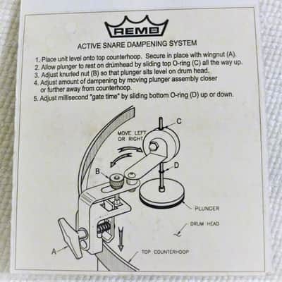 REMO HK-2417-00 Active Snare Drum Dampening System Tone Control Dampener Developed W/ Dave Weckl NOS image 4