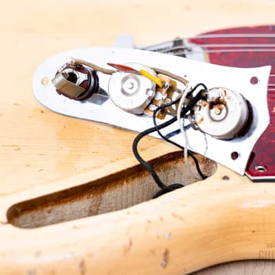 1966 Fender Musicmaster Offset Vintage Guitar Olympic White, Slab Brazilian Board w/ Case image 22