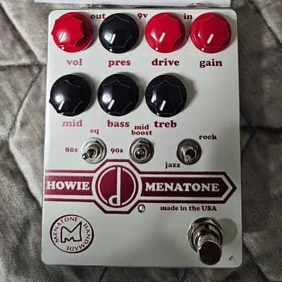 Menatone The Howie Deluxe 2023 - White with Red and Black Knobs & Red Graphics image 1