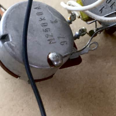 1989 Vintage Fender Japan MIJ Strat Pickup Set Relic Wiring Harness Pots Black Bobbins Post JV Era image 7