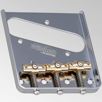 NEW Wilkinson By Gotoh WT3 Vintage Style Tele Bridge - CHROME image 1