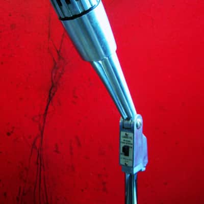 Vintage 1960's Lafayette 99-45460 dynamic Satin Chrome microphone w desk stand Lafayette Olson Midland # 1 image 6