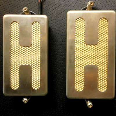 Humbucker Pickups SET H COVER GOLD FOIL Relic/Aged Q Fits Fender Gibson LP SG Greco Ibanez Vintage PAF image 6