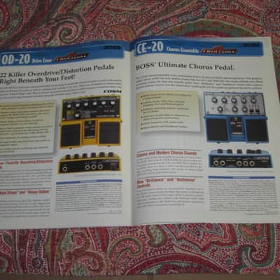 very litely handled genuine Roland / Boss 2002 New Product Catalog Vol. 1 (January 2002) - features 24 products - color, semi gloss sheen, thin quality paper, 44 Total Pages from Front Outer Cover to Back Outer Cover, L: 11" x W: 8 & 3/8" printed in Japan image 19