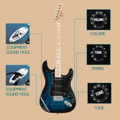 Glarry GST Electric Guitar Blue image 5