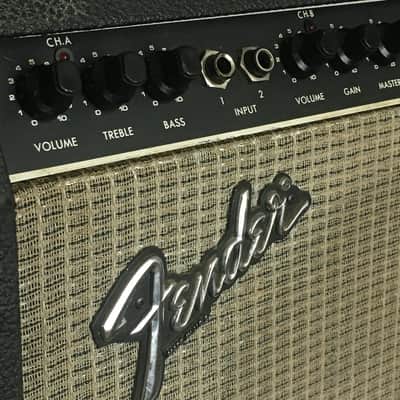 Vintage Fender Musical Instruments Sidekick Reverb 65 MIJ 1985 Blackface Guitar Amp Rivera Era Japan image 2