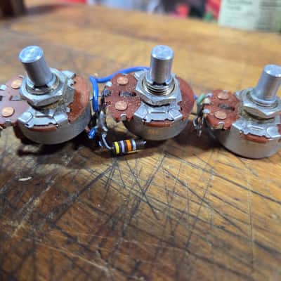 Vintage RARE Three 3 1968 Solid Shaft Potentiometers Fender Telecaster Precision Jazz bass Jazzmaster Jaguar Bubblebee Cap Luthier Guitar Parts #5 image 3