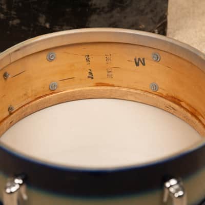 1960s Slingerland 5x14 Blue and Silver Duco Student Snare Drum image 11