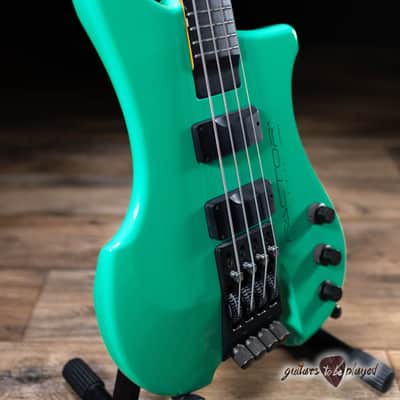 1987 Kubicki Ex Factor 4-String Bass w/ Case – Bahama Green image 3