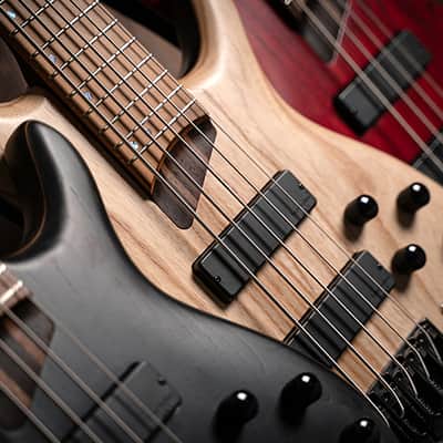 Cort B5ELEMENTOPTB Artisan Series Mahogany Body Ash Top 5pcs Walnut & Panga Panga 5-String Bass Guitar image 12