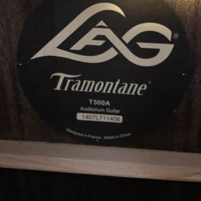 LAG Tramontane series OM T500A Natural Finish Acoustic, Solid Sitka Spruce Top image 9
