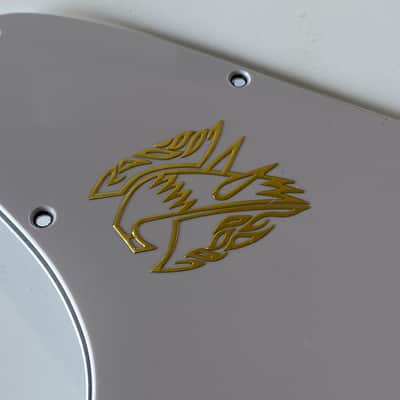 For Gibson Firebird Gold 3D Logo Guitar Pickguard 3 Ply White image 4