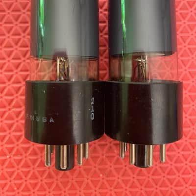 Matched Pair Hytron 6V6 6V6GT Vacuum Tubes Valves Black Glass image 1