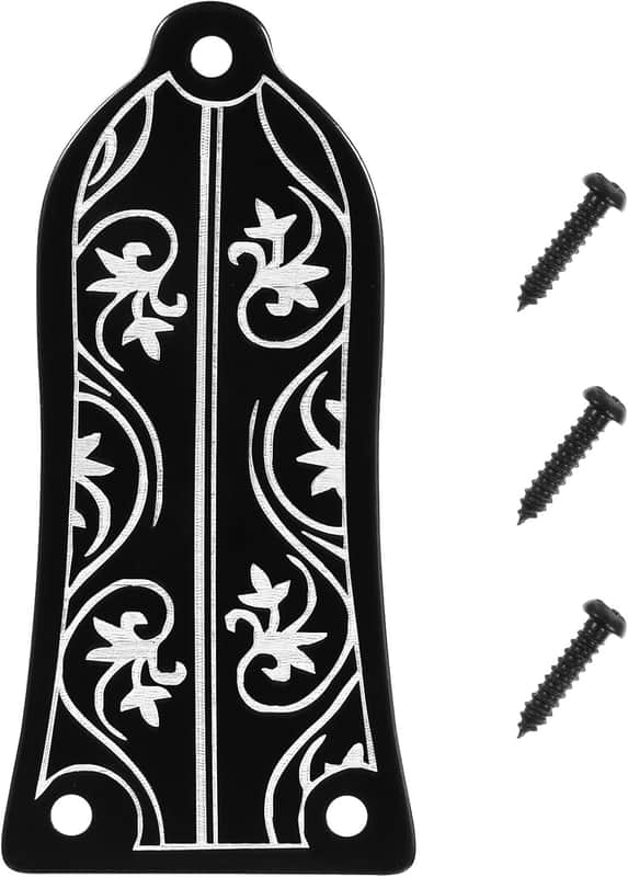 Gr34 Guitar Truss Rod Cover Core Cover for Electric Guitars with Screws Bell-Shaped Flower Pattern 2.28X1.08X0.05In image 1