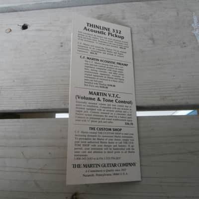 Vintage 1986 Martin Guitar Retail Price List! Original Case Candy, Paperwork! image 3