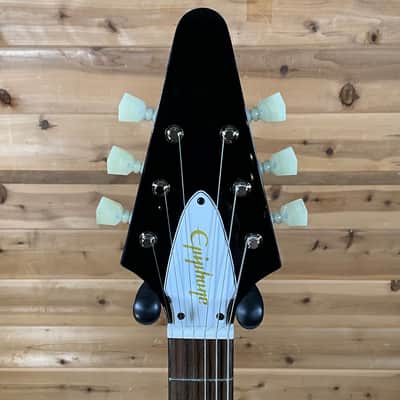 Epiphone Jimi Hendrix "Love Drops" Flying V Left Handed Electric Guitar - Ebony image 3