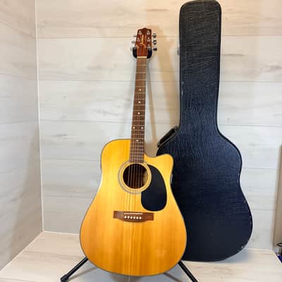 Jasmine ES33C Acoustic Electric Cutaway Guitar w/ Hard Case Natural Finish 2000's image 12