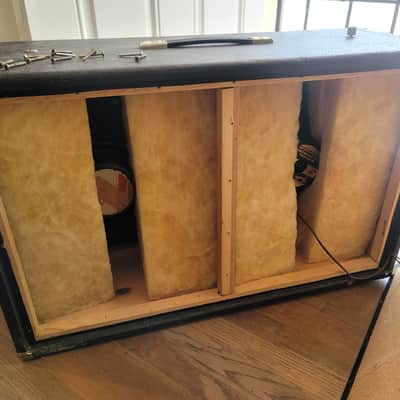 Vintage Fender Bandmaster Piggyback 2x12 Speaker Cabinet 32" w/ Original Fender Speakers & Tilt-Back Legs image 13
